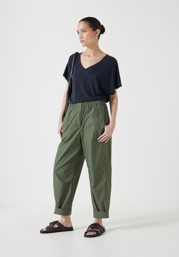 Jack Barrel Leg Pull On Lightweight Cotton Pants