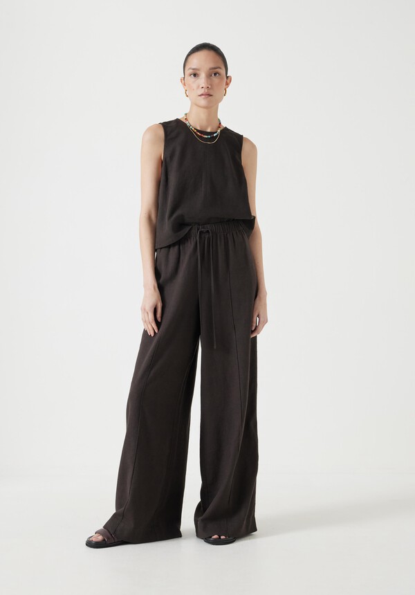 Linen Blend Petunia Wide Leg Pants