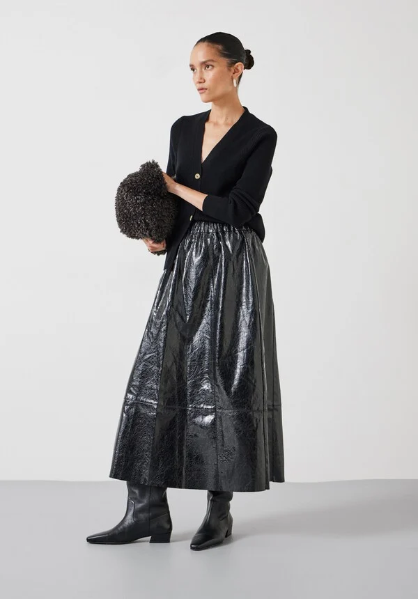 Crackled Patent Skirt