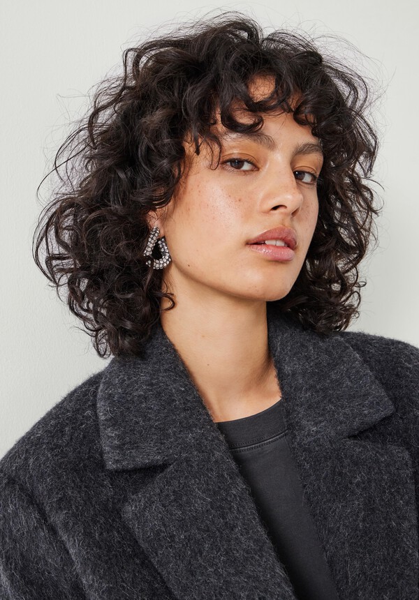 Large Pia Pave Twist Hoop Earrings