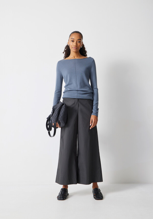 Lightweight Cotton Wide Leg Cropped Pants