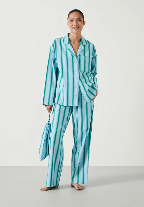 Amita Brushed Cotton Stripe Pajamas