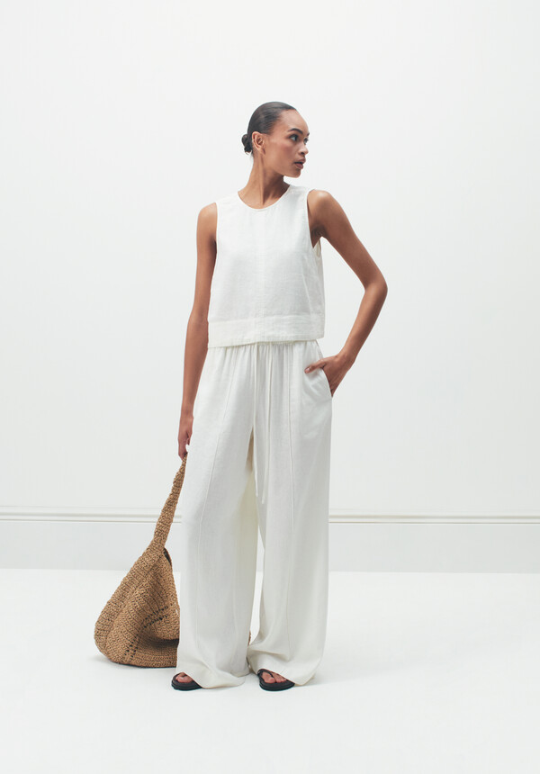 Linen Blend Petunia Wide Leg Pants