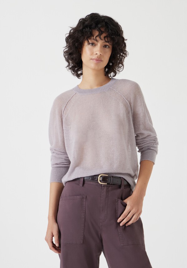 Elsie Gauzy Wool Blend Crew Sweater