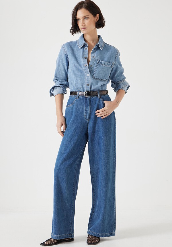 Two Tone Evelyn Denim Jumpsuit