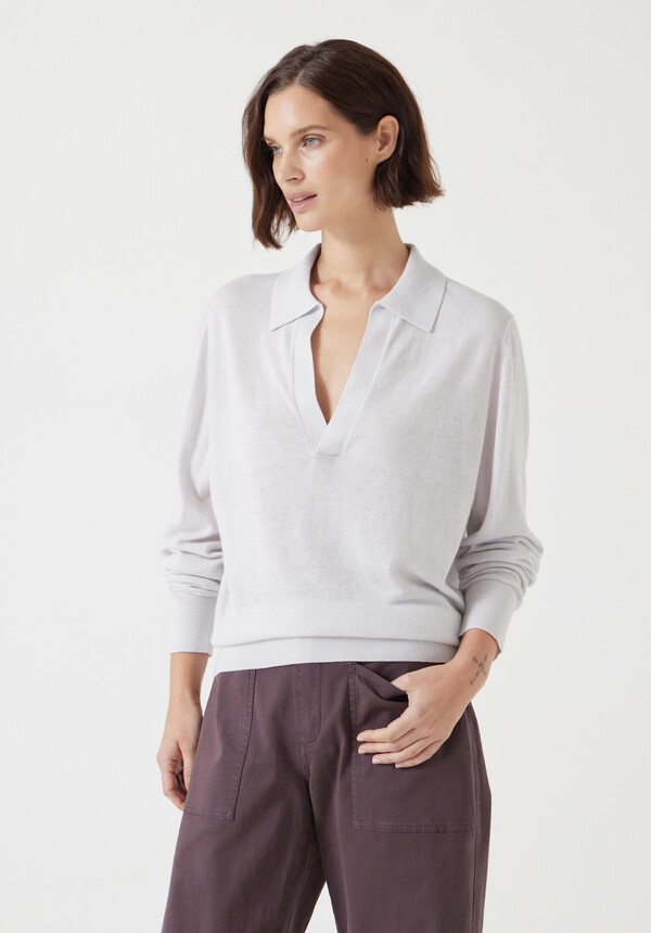 Wool Blend Polo Knitted Sweater