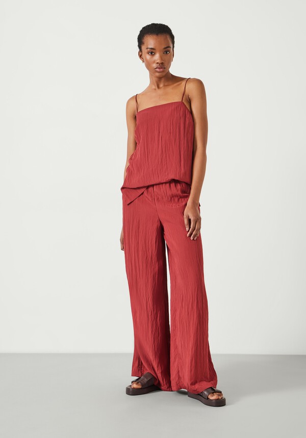 Mabel Fluid Wide Leg Crinkle Pants